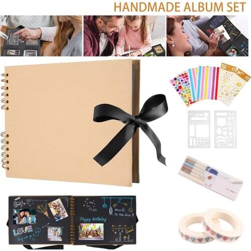 New Photo Albums 80 Black Pages Memory Books A4 Craft Paper DIY Scrapbooking Picture Wedding Birthday Childrens Gift