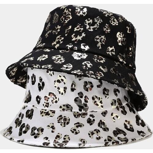 Cotton Leopard Print Bucket Hat Fisherman Hat Outdoor Travel Sun Cap Hats for Men and Women 301