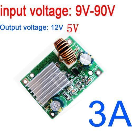 DC-DC 9V-90V 84V 72V 60V 48V 36V to 12V 5V 3A Buck Converter Step down Voltage Regulated CAR Power Supply Module