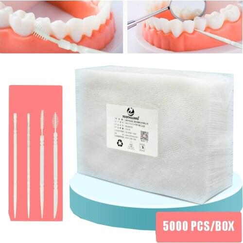 5000PCS Portable Disposable Plastic Toothpicks Teeth Cleaning Dental Flosser Travel Two-Head Floss Sticks Desktop Accessories