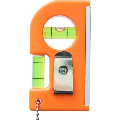 2 in 1 Mini Pocket Level ABS Plastic Shell and Aluminum Alloy Base Instrument Woodworking Leveler Metal Key Chain Hook
