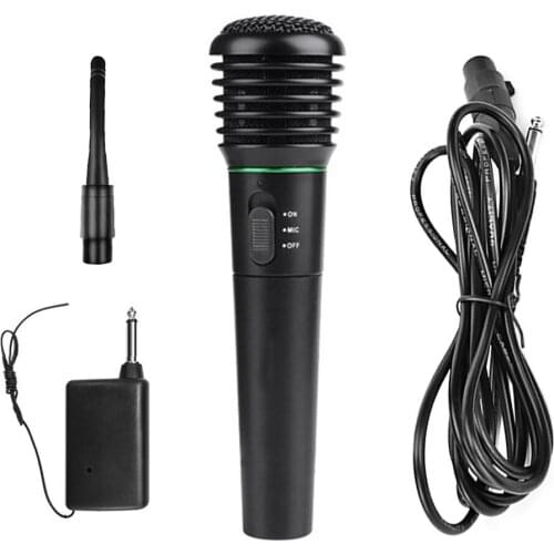 Wired Wireless Handheld Microphone Microphone Mic Receiver System Omnidirectional for PC Desktop Handheld Audio Microphone