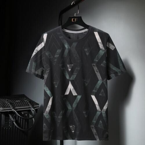Plus Size 10XL 9XL 8XL 7XL fashion geometry design mens t shirt loose print tshirts high quality men t-shirt brand clothing