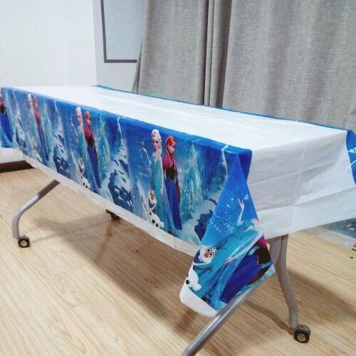 108*180cm Elsa and Anna Babyshower Party Table Cloth Birthday Party Decoration Disposal Kids Favor Party Supplies Set