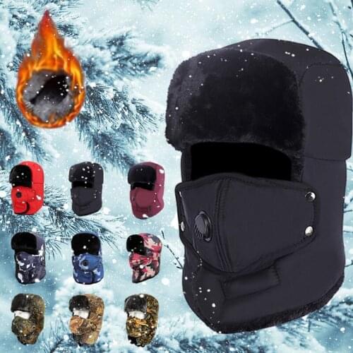 Warm Hat Winter Bomber Hats Men Women Russian Trapper Thermal Hat Trooper Snow Ski Hat Lei Feng Cap