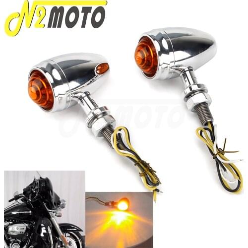 Universal 10mm Motorcycle Bullet Blinker Turn Signal Lamp for Harley Bobber Chopper Cafe Racer 12V Amber Indicator Signal Light