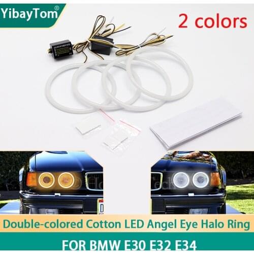 High Quality SMD Cotton Light Switchback LED Angel Eyes Halo Ring DRL Kit For BMW E30 E32 E34 accessories Turn Signal Light