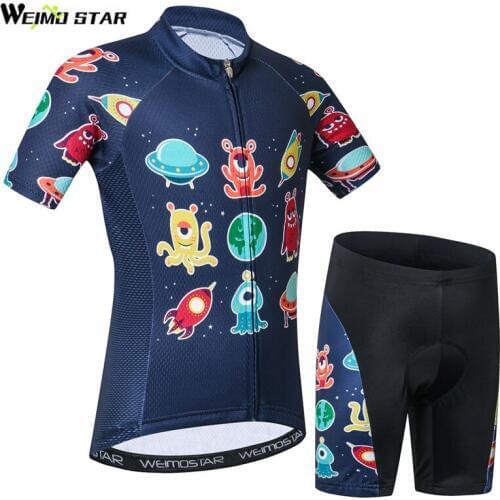 Weimostar Kids Cycling Jersey Summer Children Bicycle Clothes Suit Ropa Ciclismo Short Sleeve Bike Clothing Boys Sport Jersey