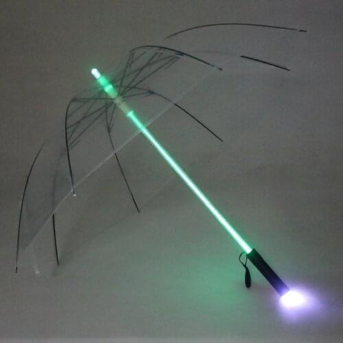 Colorful LED Light saber Light Up Umbrella Laser sword Light up Golf Umbrellas Flashlight Umbrella Night Protection Transparent