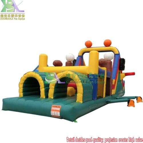 Kids Adults Commercial Fun Game Equipment 40 Feet Inflatable Sports Theme Obstacle Assult
