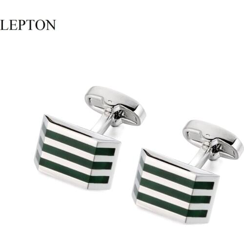 LEPTON Cat Eye Stone Cufflinks Low-Key Luxury Green Opal Cuff Links and Tuxedo Shirt Cufflink For Mens Wedding Business Gifts