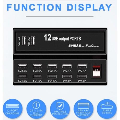 Mayitr 12 Ports USB Charger Power Adapter EU Plug Home Wall Desktop Charger Station For Mobile Phone DV USB Charger Accessories