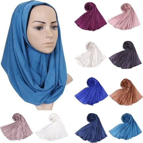 Muslim Women Maxi Scarf Plain Large Scarves Hijab Islamic Shawl Stole Wrap Headscarf Turban Arab Soft Bandanas Fashion 190*70CM