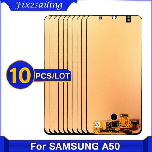 10 pieces AAA+ 6.4" LCD For Samsung galaxy A50 2019 A505F/DS A505F A505FD A505A Touch Screen Digitizer Assembly with frame