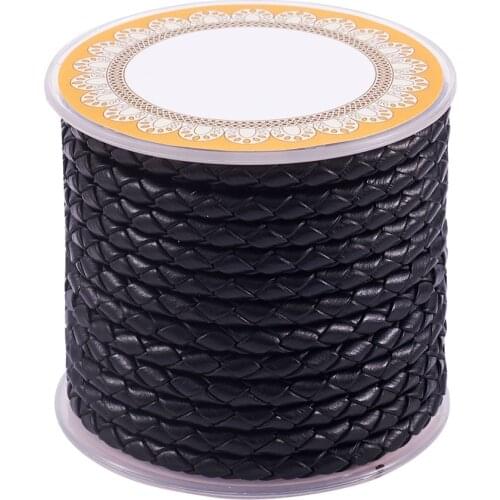 1Roll 3mm 4mm 5mm 6mm Braided Leather Cord Head Layer of Cowhide DIY Handmade Necklace Bracelet Jewelry Findings Accessories