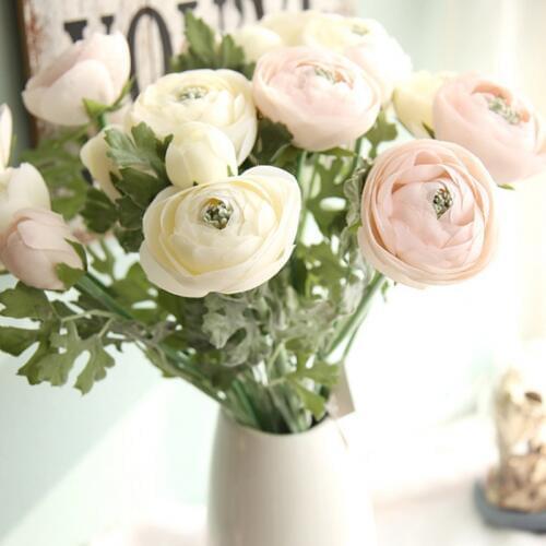 1 pcs Artificial Ranunculus Flowers 22.8" Long Real Touch Ranunculus Bulbs Silk Flower For Wedding Flowers Decoration