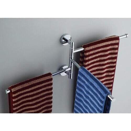 1pc Stainless Steel Swivel 2/3 Swing Arm Towel Holder Bar Rail Hanger Rack Wall Mounted For Bathroom