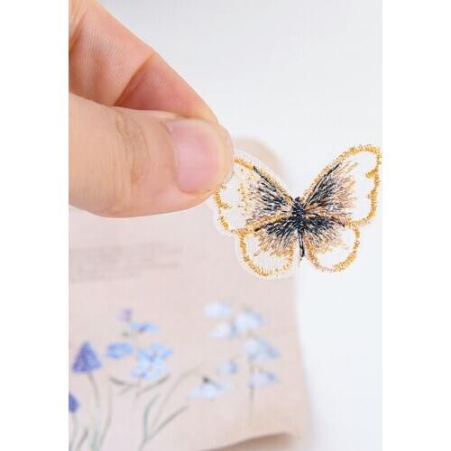 10pcs Chinese style embroidery craft earrings For Women Girl thin mesh yarn butterfly earrings hair accessories brooch material