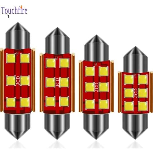 100pcs Festoon C5W C10W 28/31/36/ 39/41mm 6LED-3030SMD With lens Auto Reading Dome Light Lamps Car Bulb white 12V 24V Wholesale