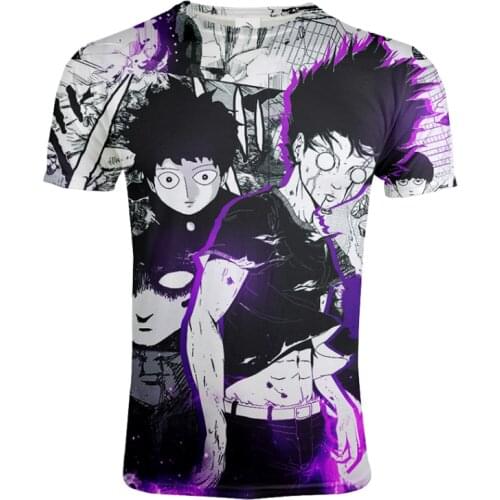 2020 Trendy Anime T-shirt Mob Psycho 100 3D Printed O-Neck Streetwear Casual Tshirt Men Women Fashion Hip Hop T Shirt Unisex Top