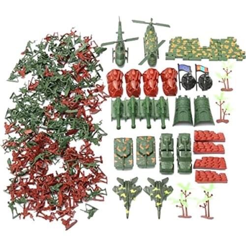 270 Pieces Army Men Playset 4cm Soldier Action Figures with Tanks Planes Flags & More Accessories Army Base Model Toy