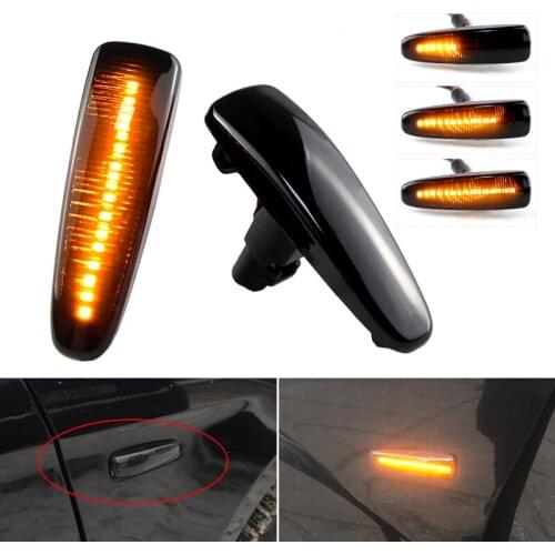 2X Dynamic Flowing LED Side Marker Signal Light No error FOR Mitsubishi Outlander Sport / RVR ASX 2011 2012 Pre-facelift modei