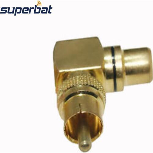 Superbat 5pcs RCA Adapter RCA Plug to RCA Jack Right Angle RF Coaxial Connector