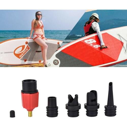 Sup Air Pump Adapter Inflatable Paddle Rubber Boat Kayak Air Valve Adaptor Tire Compressor Converter 4 Nozzle
