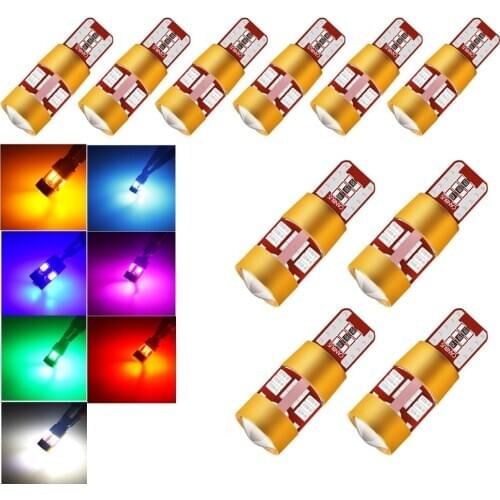 10x T10 W5W LED Canbus Error Free 194 168 Auto Wedge Clearance Lamp for mustang/peugeot 308/Ford Focus mk2/passat b5/golf 5