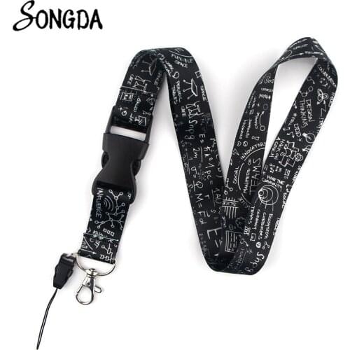 Advanced Math Formula Lanyards Keychain for ID Card Personalized Key Chain Teacher Gift Black Neck Straps Original Key Chains