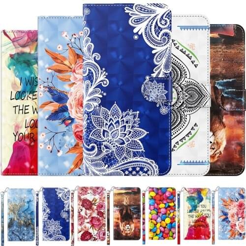 3D Flower Painted Flip Leather Case For Huawei P30 Lite P40 Lite Y5P Y6P Y8P Y5 2019 P Smart 2020 2021 Card Holder Stand Cover