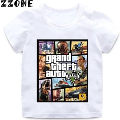 Kids GTA Street Fight Long With GTA 5 T shirt Baby Summer Fashion T-shirt Boys and Girls Short Sleeve Clothes