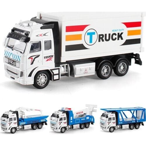 Children Fire Truck City Rescue Engineering Pull Back Alloy Car Collection Toy