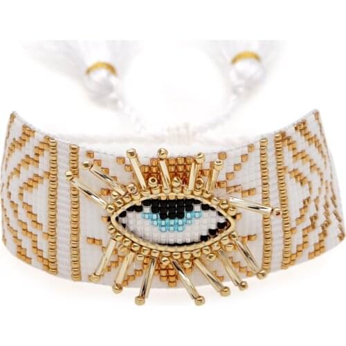 Go2boho Lucky Evil Eye Bracelets Miyuki Beads Woven Bracelet For Women Tassel Pulseras Turkish Eye Jewellery Ojo Turco Jewelry