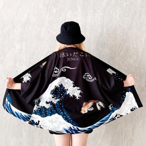 Haori Kimono Women Japanese Japan Clothes Yukata WomenS Kimono Cardigan Japanese Streetwear Shirt Cosplay Summer Kimono FF2021