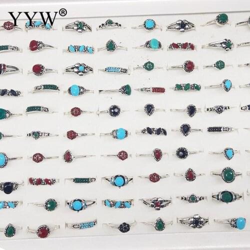 New Wholesale 100PCs/Box Women Finger Rings for Anniversary Christmas Party Good Quality Rings Jewelry Gift Mixed Style Size