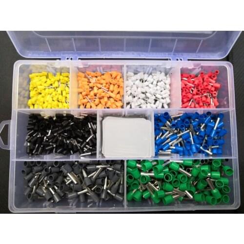 8*100pc Crimp Terminator kit box Insulated Ferrules Terminal Block Cord End Wire E1008/E1510/E0506/E0508/E7508/E2512/E4012/E6012