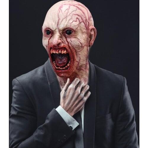 Halloween Face Cover Horror Premium Latex Creepy Headgear Halloween Latex Mask Scary Mask