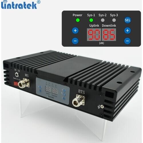 Lintratek 90dB 3G Repeater 2100MHz Band 1 Signal Booster 33dBm 2W AGC MGC 3G 2100 Powerful Cell Phone Signal Amplifier 1500 sqm