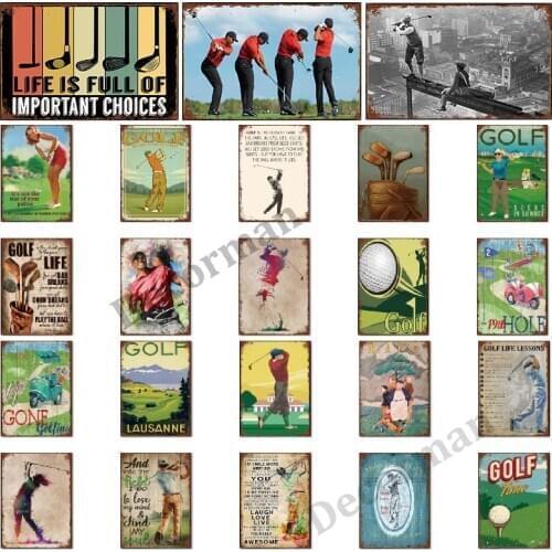 [ Mike86 ] Golf Star Tiger Life Metal Sign Vintage Sport Wall Posters iron Painting Gift art decor for Bar LTA-1739 20*30 CM