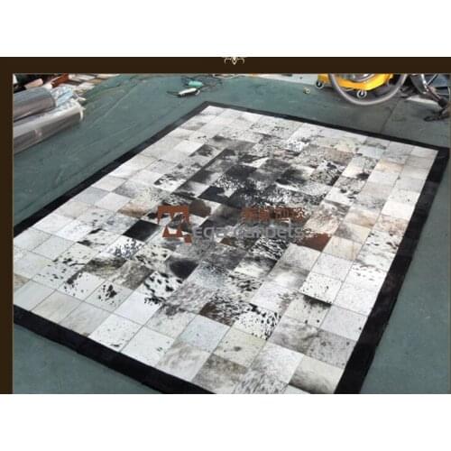 Fashionable art carpet 100% natural genuine cowhide leather zebra skin rug