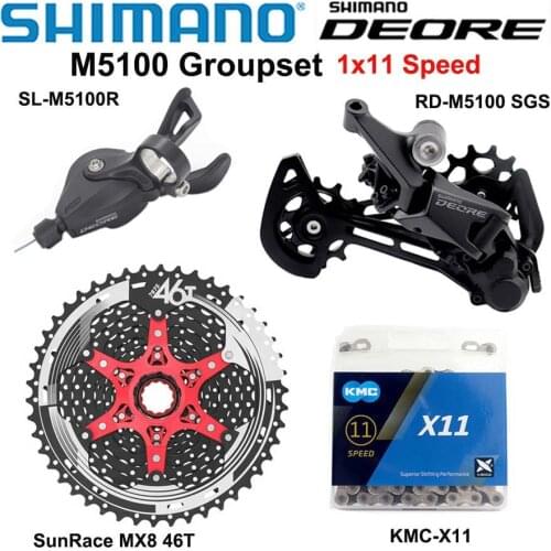 SHIMANO DEORE M5100 M7000 1x11 Speed Groupset MTB Mountain Bike Contains Shift Lever Rear Dearilleur Cassette Chain HG601