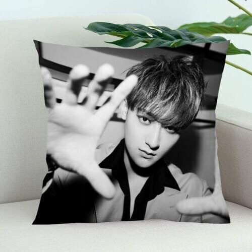 Z.TAO Pillow Cover Bedroom Home Office Decorative Pillowcase Square Zipper Pillow Cases Satin Soft