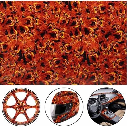 New 0.5m*1m Fire Skeleton Hydrographic Water Transfer Film Hydro Dipping Printing