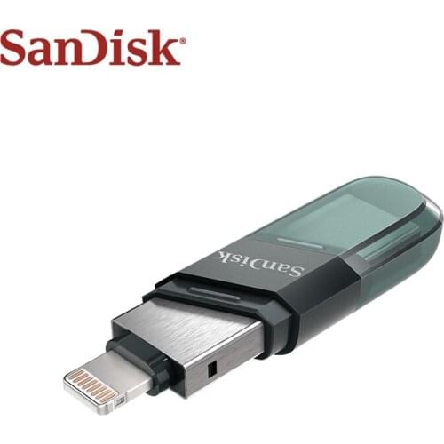 Original SanDisk USB Flash Drive iXpand Flip 64GB 128GB 256GB OTG USB 3.1 Gen 1 Type A Lightning Port USB Flash Disk For iPad/PC
