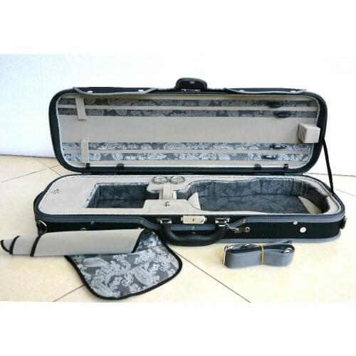 Luxury&Royal Wooden Violin Case Sturdy&Durable 3.2kg Black Color Free Shipping