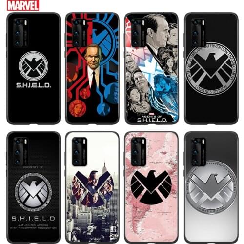 Silicone Cover Marvel SHIELD For Huawei P 50 P40 P30 P20 P10 P9 P8 Pro Plus Lite E mini 2017 2019 Phone Case