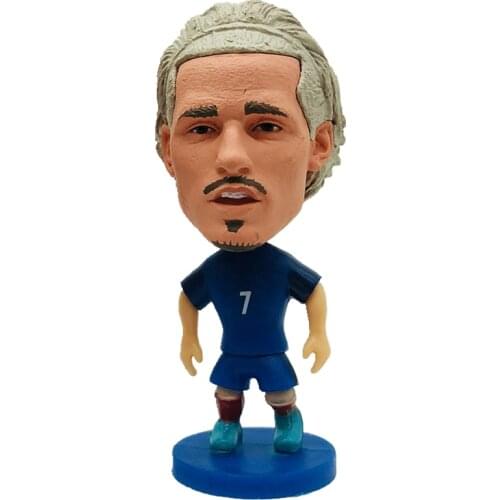 Soccerwe 2.55" Height Soccer Doll 7# Griezmann Figures Long Hair