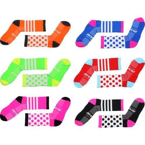 Sports Socks Knee-higg Wear Resistant Sports Socks For Sports Cycling (Patterns On The Left And The Right Socks Are Different)