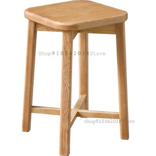White Oak Dressing Stool All Solid Wood Makeup Stool Dining Stool Square Stool Shoe Changing Stool Dining Stool Shelf Flower Rac